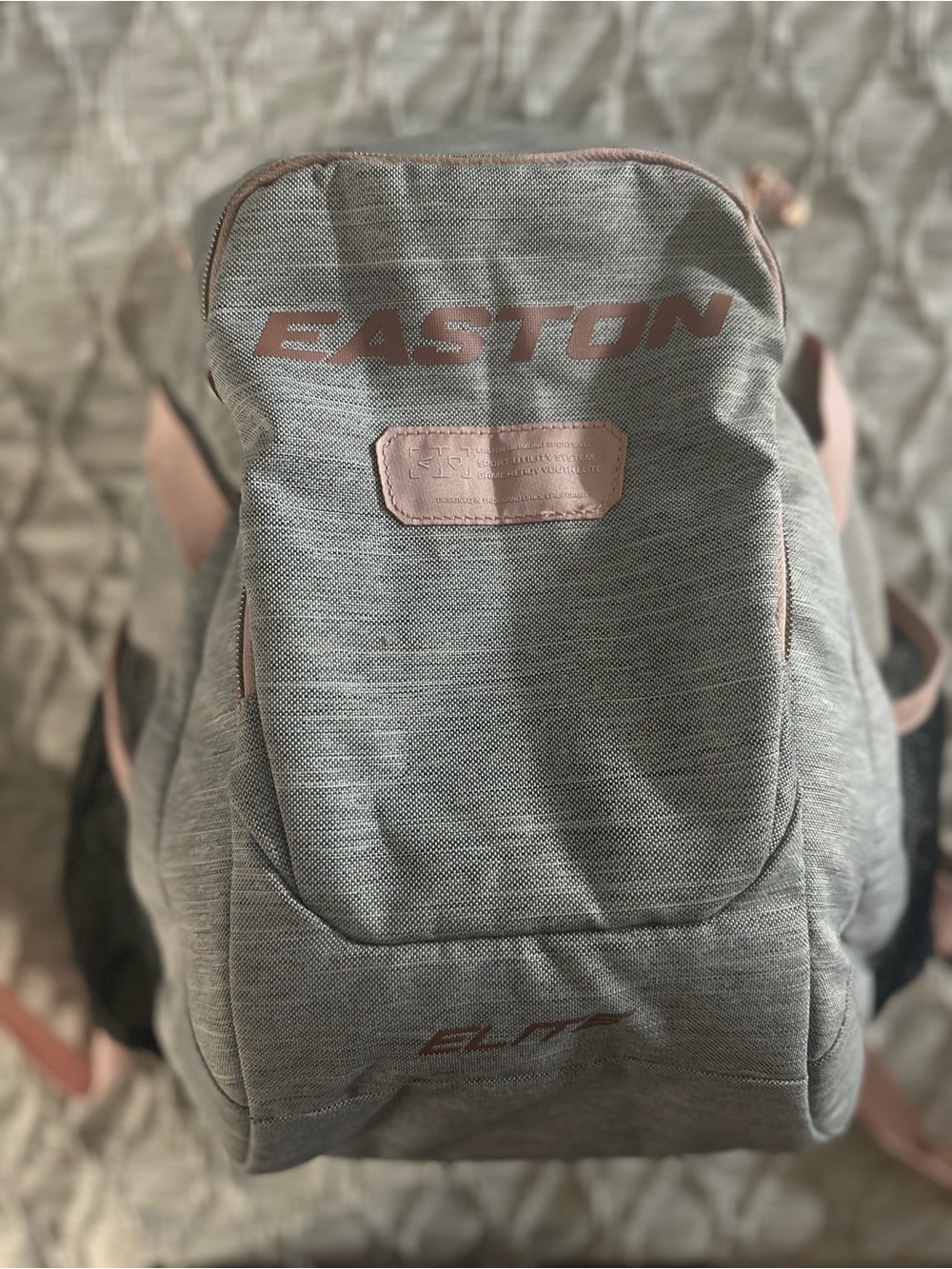 Easton Gray and Pink Kids Backpack Softball